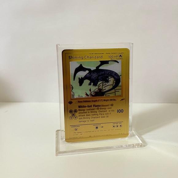 Pokemon Shining Charizard 107/105 METAL GOLD CARD Card Collectible/Gift/Display - Picture 2 of 3